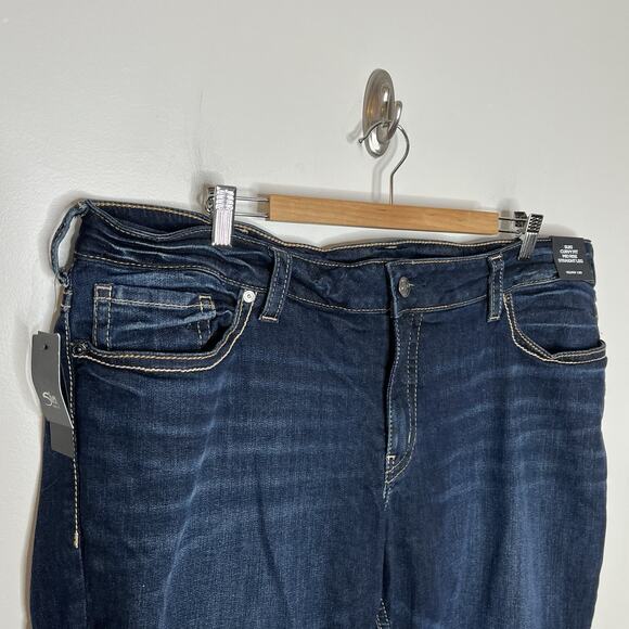 Silver Suki Curvy Fit Mid Rise Straight Leg Jeans Womens Size 24Wx30 Dark Wash - Picture 2 of 9